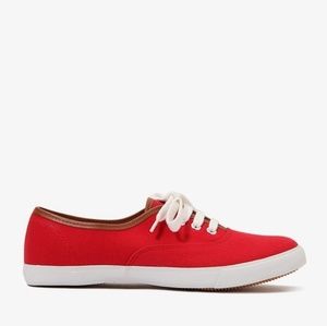 F21 Red low top canvas shoes